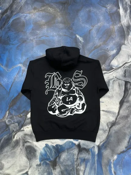 Blue Strips LA BS Buddha Hoodie BLk (2)