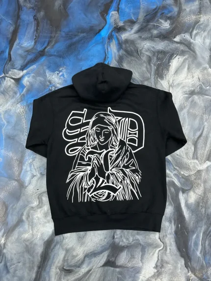 Blue Strips LA Mary BS Jesus Blk Hoodie (1)