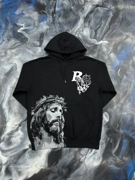 Blue Strips LA Mary BS Jesus Blk Hoodie (2)
