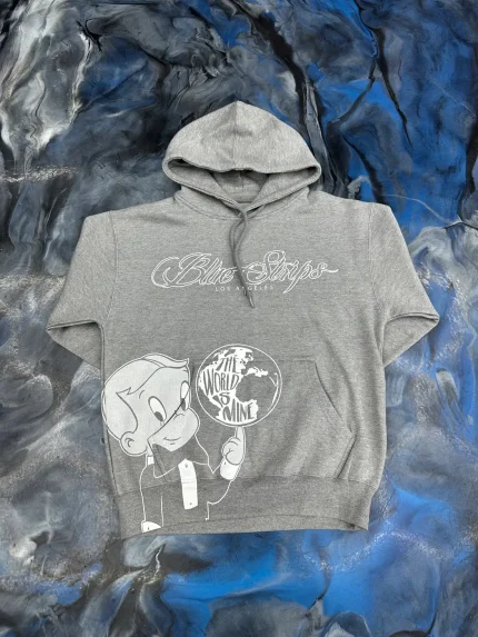 Blue Strips LA RR Escobar BS Hoodie Gray (2)