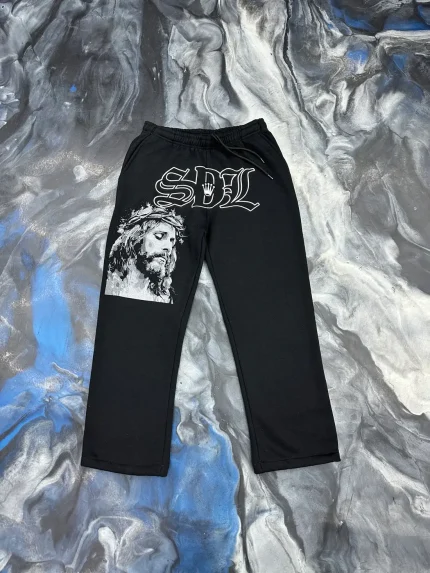 Blue Strips LA SDL Jesus Sweatpants (2)
