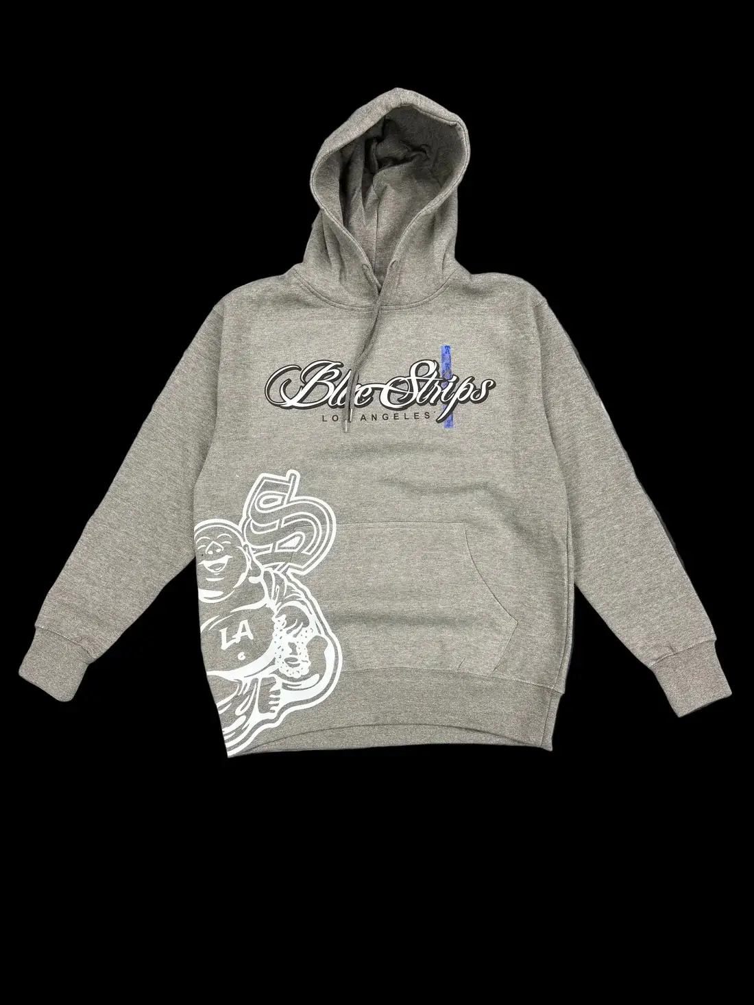 Blue Strips LA B$ Hoodie Grey Blue Strips LA B$ Hoodie Grey