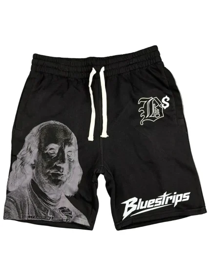 Blue Strips LA Benjamin B$ Mesh Shorts BLK