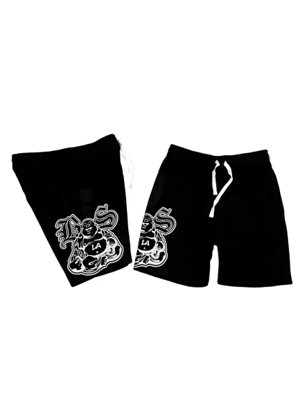Blue Strips LA Buddha B$ Mesh Shorts BLK (2)
