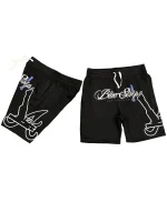 Blue Strips LA Glock B$ Mesh Shorts Blk (1)