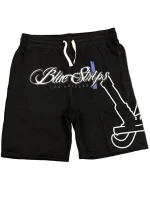 Blue Strips LA Glock B$ Mesh Shorts Blk (2)