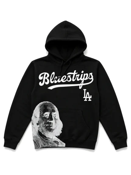 Blue Strips LA MLB Classic Hoodie BLk (1)