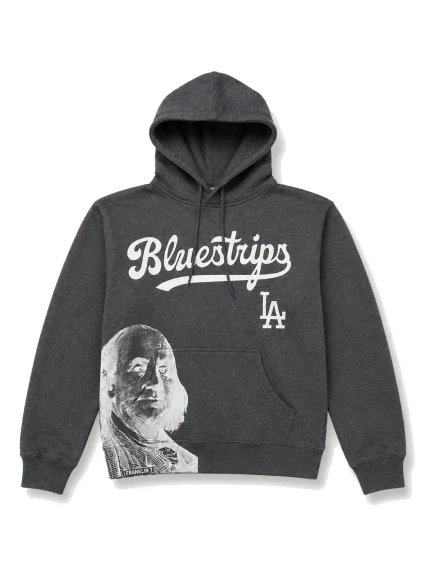 Blue Strips LA MLB Classic Hoodie Gray (1)