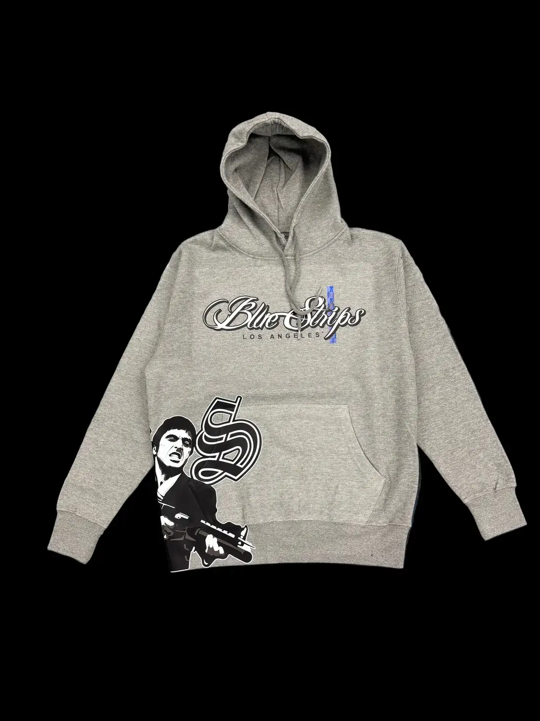 Blue Strips LA Scarface B$ Hoodie GRY Blue Strips LA Scarface B$ Hoodie GRY