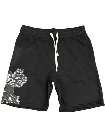 Blue Strips LA Scarface B$ Mesh Shorts BLK (2)