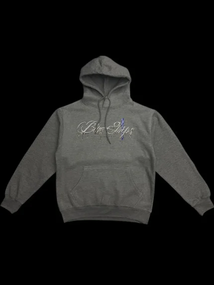 Blue Strips LA Smile Now Cry Later Gry Hoodie (1)
