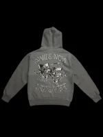 Blue Strips LA Smile Now Cry Later Gry Hoodie (2)