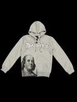SDL x Bluestrips Rhinestone Gry Hoodie #Buddha (1)