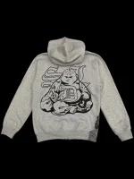 SDL x Bluestrips Rhinestone Gry Hoodie #Buddha (2)
